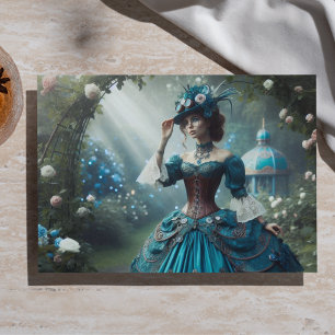 Papel de seda de dama de jardín steampunk victoria