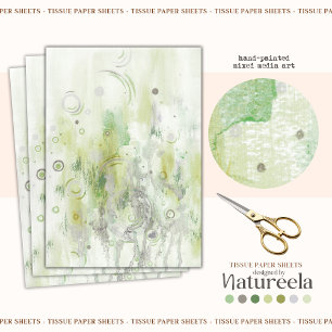 Papel de seda de decoupage abstracto elegante verd
