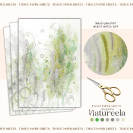 Papel de seda de decoupage abstracto elegante verd