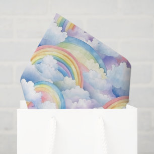 Papel de seda de decoupage arcoíris, acuarela