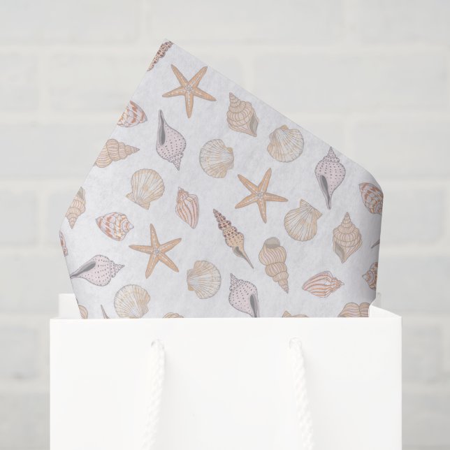 Papel de seda de decoupage de conchas marinas, cos (Bolsa de regalo)