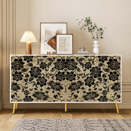 Papel de seda de decoupage de encaje negro vintage