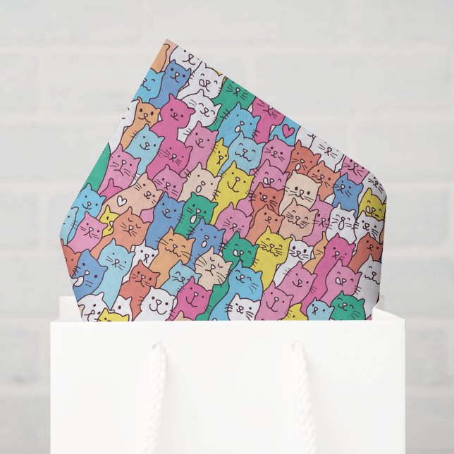 Papel de seda de decoupage de gato, gatito  (Bolsa de regalo)