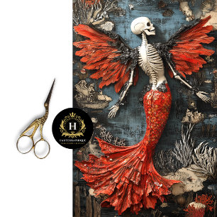 Papel de seda de decoupage de muebles de esqueleto