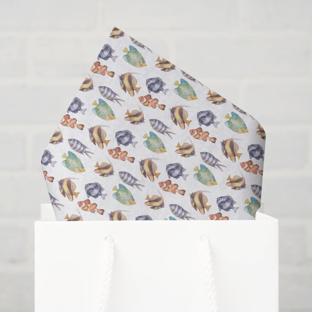 Papel de seda de decoupage de peces, vida marina (Bolsa de regalo)