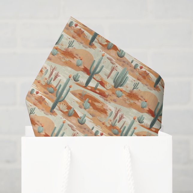 Papel de seda de decoupage del desierto, Cactus de (Bolsa de regalo)
