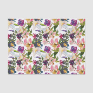 Papel de seda de decoupage floral de lirios rosas