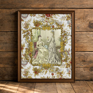 Papel de seda de decoupage floral de moda francesa