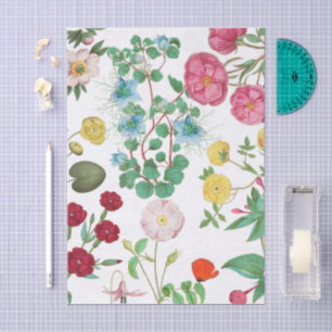 Papel de seda de decoupage floral vintage brillant