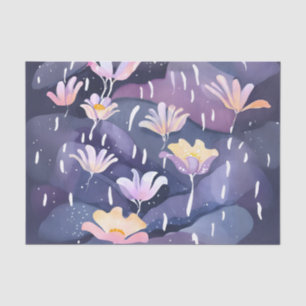 Papel de seda de decoupage Jardín de flores Lluvia