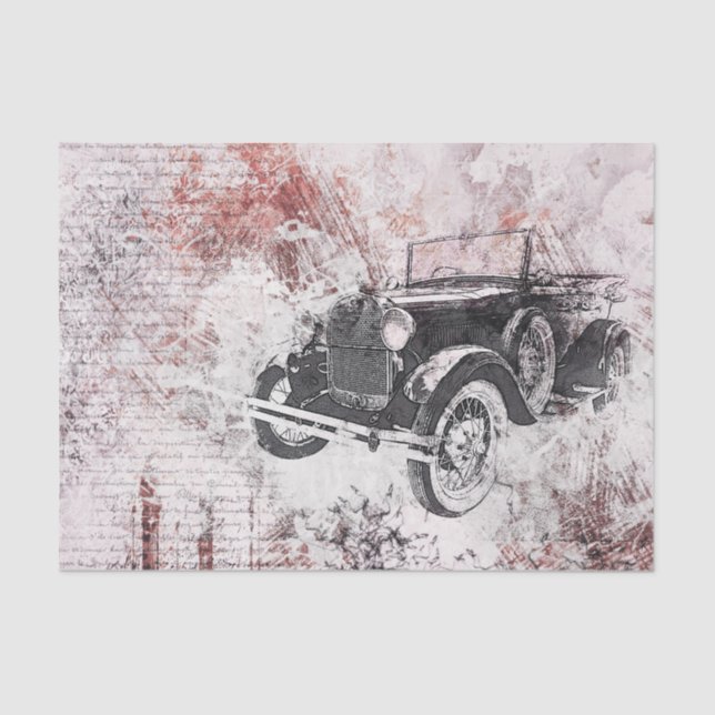 Papel de seda de decoupage victoriano de coche ant (Anverso)