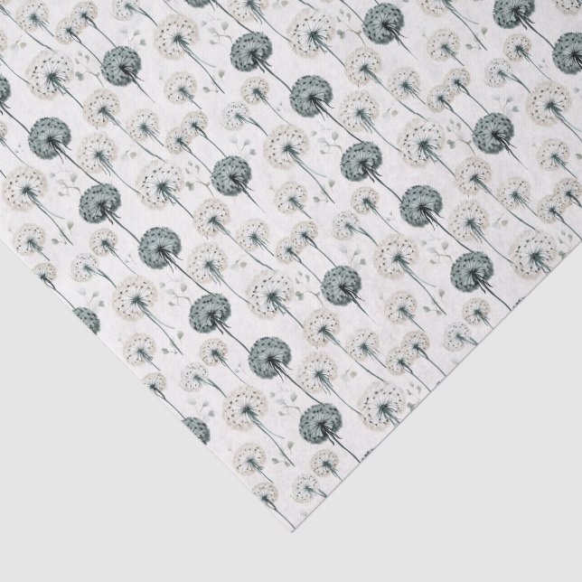 Papel de seda de diente de león monocromo minimali (Detalle)