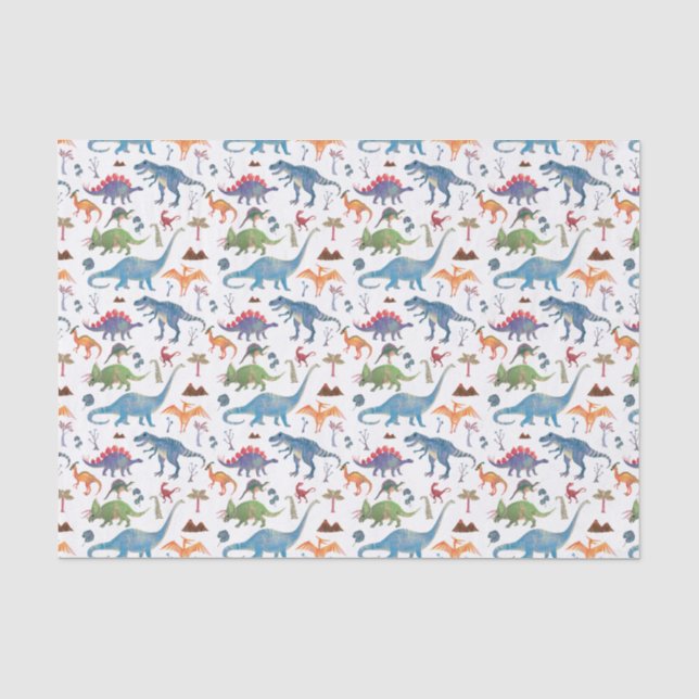 Papel de seda de dinosaurios de Popobell (Anverso)