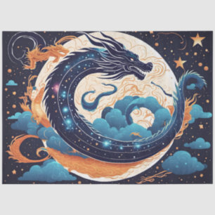 papel de seda de dragón lunar