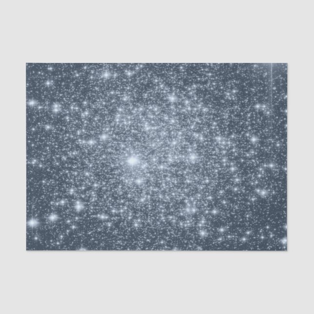 Papel de seda de estrellas azul acero oscuro (Anverso)