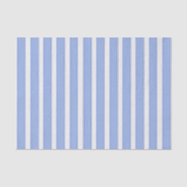 Papel de seda de fiesta con raya vertical azul (Anverso)