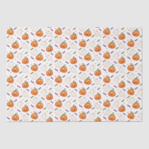 Papel de seda de fiesta de calabaza en el porche d