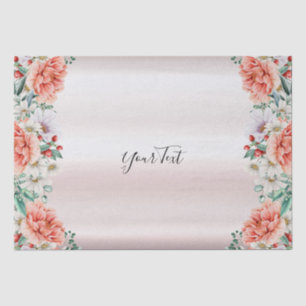 Papel de seda de flor de peonía acuarela
