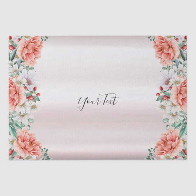 Papel de seda de flor de peonía acuarela (Anverso)