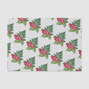 Papel de seda de flor única y helecho
