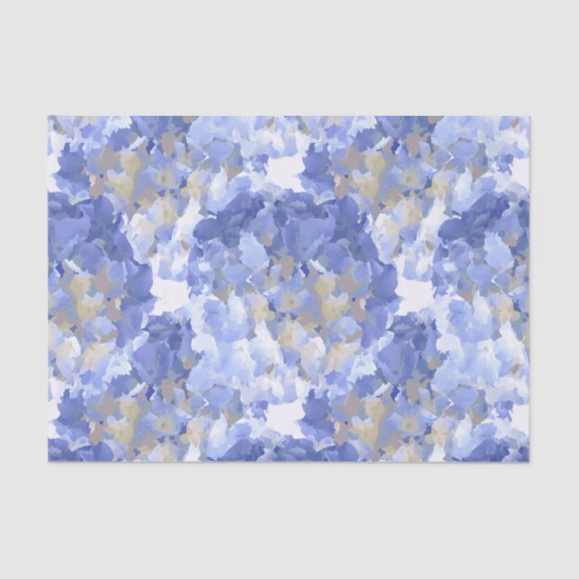 Papel de seda de flores de hortensias azules al es (Anverso)