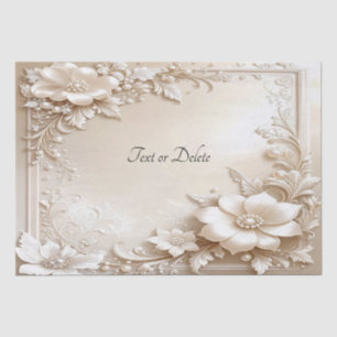 Papel de seda de flores de marfil