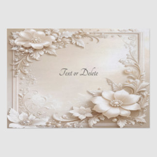 Papel de seda de flores de marfil