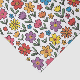 Papel de seda de flores primaverales coloridas y l