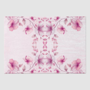 Papel de seda de flores rosadas acuarela