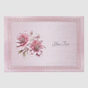 Papel de seda de flores rosadas modernas
