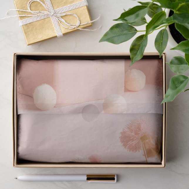 Papel de seda de flores rosadas rubor  (Regalo )
