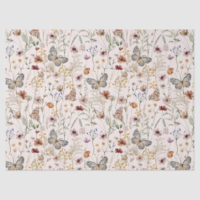 Papel de seda de flores silvestres (Anverso)