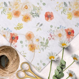 Papel de seda de flores soleadas con patrón floral