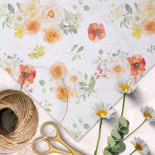 Papel de seda de flores soleadas con patrón floral (Subido por el creador)