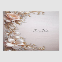 Papel de seda de flores suaves rosadas y blancas