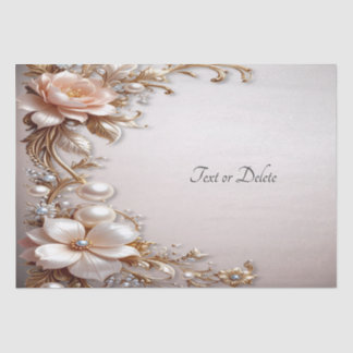 Papel de seda de flores suaves rosadas y blancas