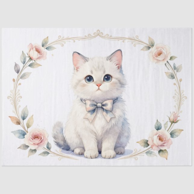 papel de seda de gatito lindo (Anverso)