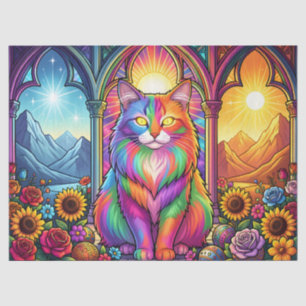 papel de seda de gato arcoíris