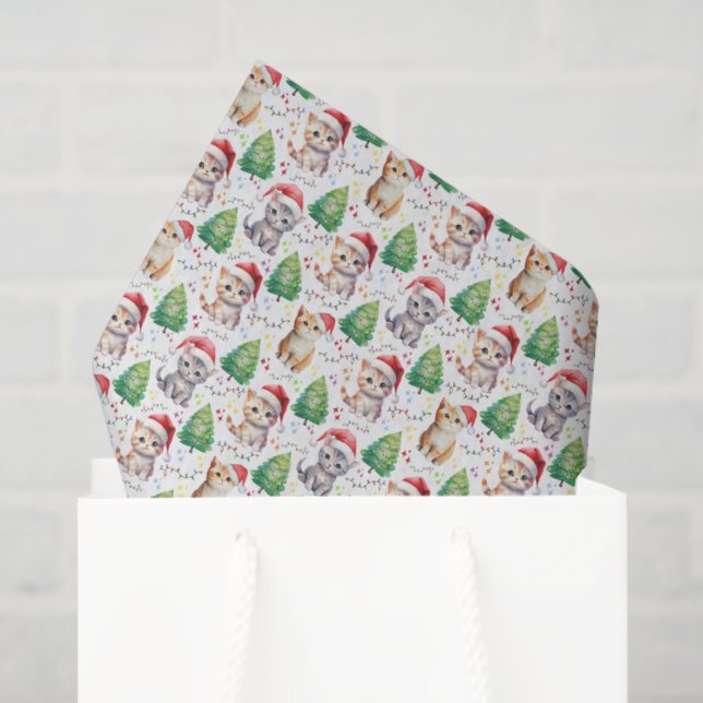 Papel de seda de gato de Navidad (Bolsa de regalo)