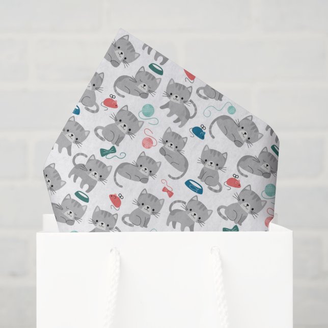 Papel de seda de gato, decoupage de gatito (Bolsa de regalo)