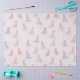 Papel de seda de gato en pastel suave