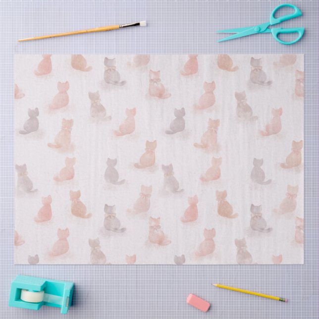 Papel de seda de gato en pastel suave (Artesanía)