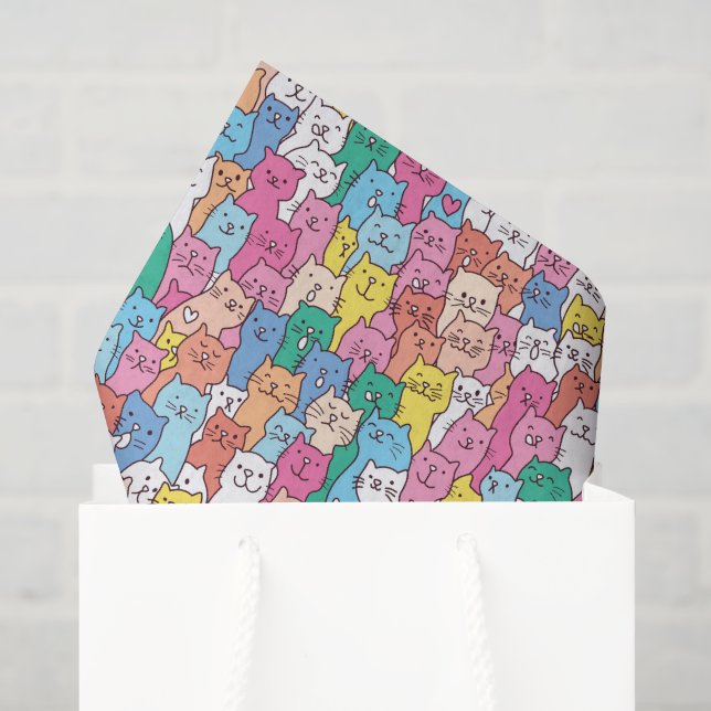 Papel de seda de gato, kit de decoupage de gatito  (Bolsa de regalo)