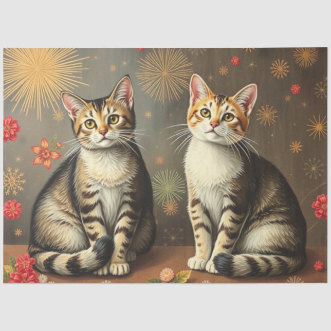 Papel de seda de gato lindo (Anverso)