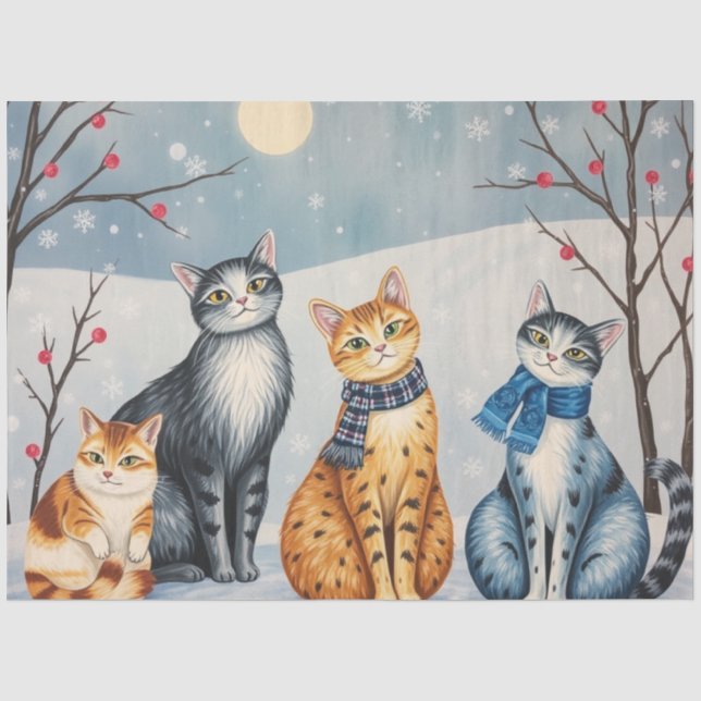 Papel de seda de gato lindo (Anverso)