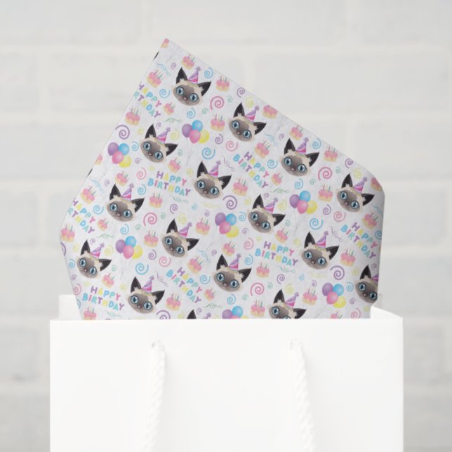 Papel de seda de gato siamés (Bolsa de regalo)