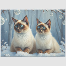 Papel de seda de gatos de Navidad siameses
