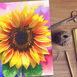 Papel de seda de girasol - Extra grande para decou