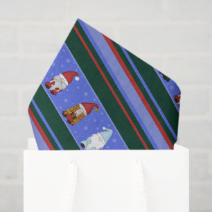 Papel de seda de Gnomies Fríos a Rayas (Mediano)