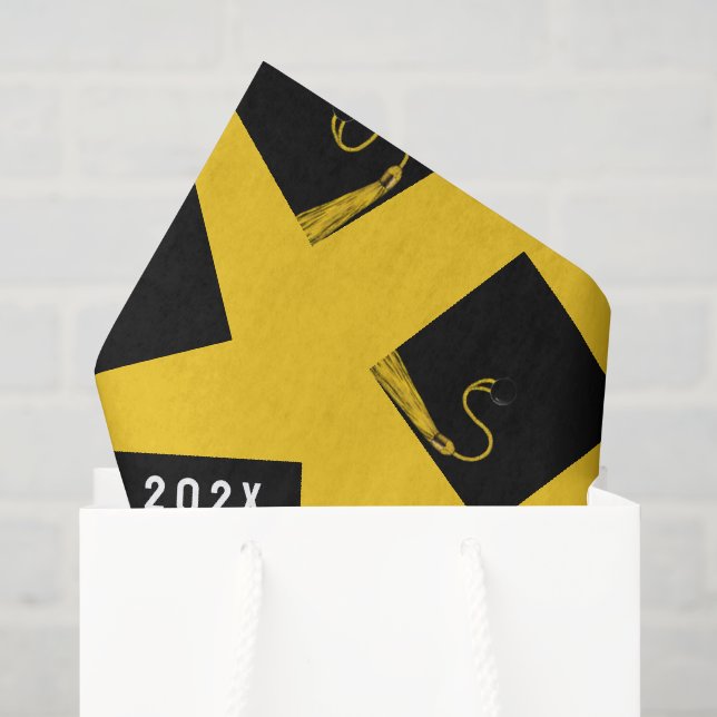 Papel de seda de graduación amarillo (Bolsa de regalo)
